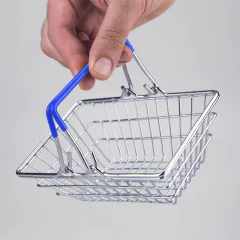 Porta Trecos Mini Cesta de Compras - azul na internet