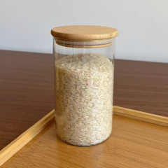 Kit 3 Potes Herméticos Vidro Tampa Bambu 20 x 10 cm 1400ml - comprar online