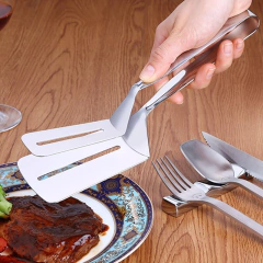 Imagem do Pinça Espátula Pegadora para Alimentos em Aço Inox