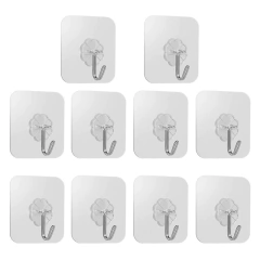 Kit 10 Ganchos de Parede Multiuso prático sem furo na parede - comprar online