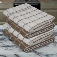 Kit 4 Panos de Copa Chef TEKA 70 x 45 cm 100% Algodão Marrom