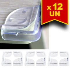 Kit 12 Protetores de Quina Cantos Mesa Bebê Vidro em Silicone