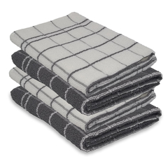 Kit 4 Panos de Copa Chef TEKA 70 x 45 cm 100% Algodão Cinza na internet