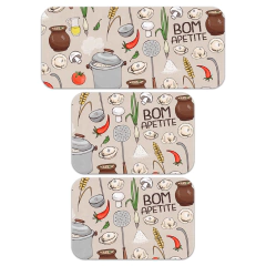 Kit Tapetes de Cozinha Bom Apetite - 3 peças
