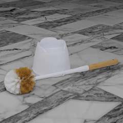 Escova Sanitária Limpa Vaso Privada Banheiro Cabo Bambú