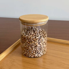 Kit 3 Potes Herméticos Vidro Tampa Bambu 15 x 10 cm 950ml - comprar online