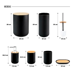 Kit Conjunto para Banheiro Bambu 6 Peças - loja online