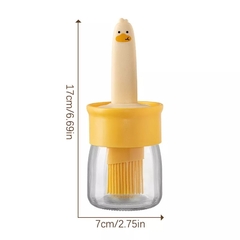 Porta Óleo Dispenser Patinho 2 em 1 com Pincel em Silicone - La Criativa | Loja De Presentes Criativos, Utilidades Domésticas, Produtos Para Casa