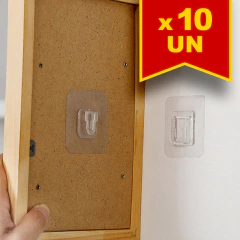 Kit 10 Ganchos Macho e Fêmea Adesivo multiuso prático