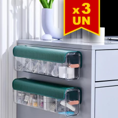 Kit 3 Organizadores Gaveta Multiuso 6 Divisórias Meias Joias Cabos - comprar online