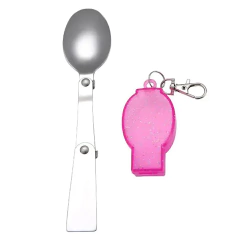 Chaveiro com Colher Dobrável acampamento crianças