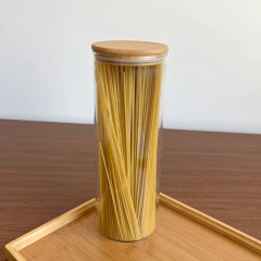 Kit 4 Potes Herméticos Vidro Tampa Bambu 20 x 6,5 cm 600ml - comprar online