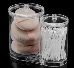 Porta Algodão e Cotonetes Organizador de Cosméticos 2 em 1