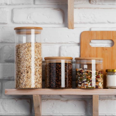 Kit 4 Potes De Vidro Com Tampa Bambu 1800/1400/950/650ml - La Criativa | Loja De Presentes Criativos, Utilidades Domésticas, Produtos Para Casa