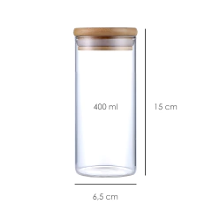 Kit 6 Potes De Vidro Com Tampa Bambu 600/400/200ml - loja online