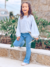 Blusa Infantil Manga Bufante Listrada - comprar online