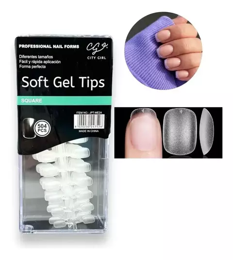 Tips Soft Gel Square x 504 pcs City Girl - comprar online