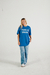 Remera azul "snitches get stitches"