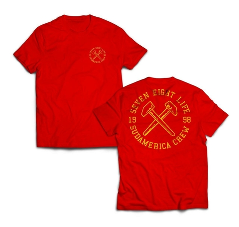 CAMISETA SEVEN EIGHT SUDAMERICA CREW (VERMELHO/AMARELO)