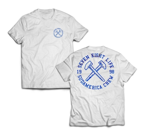 CAMISETA SEVEN EIGHT SUDAMERICA CREW (BRANCO/AZUL)
