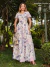 Vestido Longo Com Babado No Decote E Manga Curta - REF: Carmem na internet