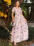 Vestido Longo Com Babado No Decote E Manga Curta - REF: Carmem - loja online