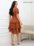 Vestido Midi Com Saia Três Marias e Manga Curta - REF: Eliana - loja online