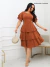 Vestido Midi Com Saia Três Marias e Manga Curta - REF: Eliana - comprar online