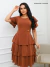 Vestido Midi Com Saia Três Marias e Manga Curta - REF: Eliana - Barsons