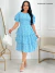 Vestido Midi Com Saia Três Marias e Manga Curta - REF: Eliana - loja online