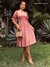 Vestido Em Crepe Romântico Com Decote Coração Mídi - REF: Evelyn - comprar online