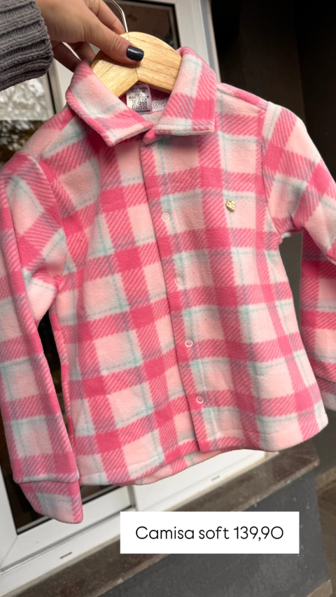 CAMISA SOFT ANTIALÉRGICO XADREZ ROSA - comprar online