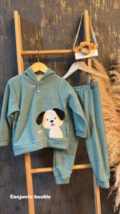 CONJUNTO BUCKLE COM CAPUZ AZUL CACHORRO - comprar online