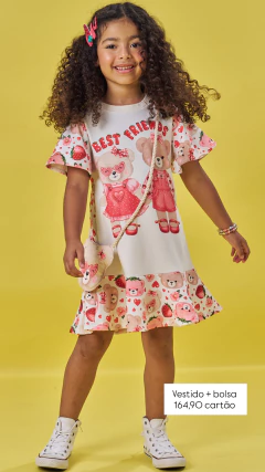 VESTIDO EM MOLECOTTON (ACOMPANHA BOLSA) VERMELHO- KUKIE - comprar online