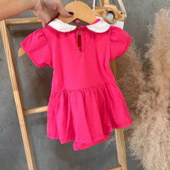 Body vestido com gola pink na internet