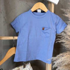 Conjunto camiseta azul bolso e bermuda selva - comprar online