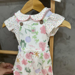 CONJUNTO BODY COM JARDINEIRA EM SUEDINE HAPPY - UP BABY - comprar online