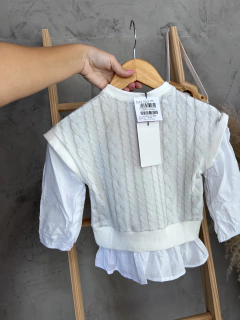 Conjunto de blusão molecotton e legging courino - kukie