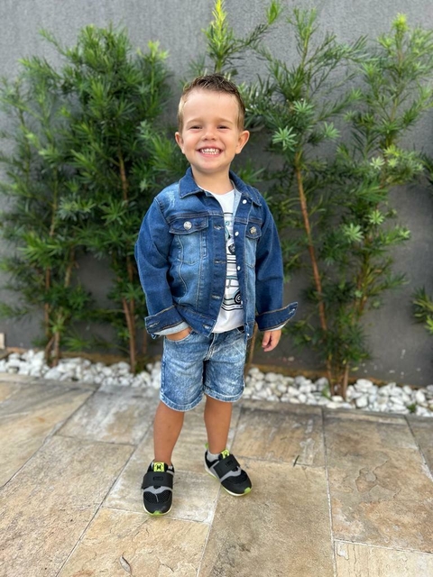 Jaqueta Jeans com elastano azul unissex