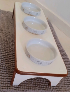 Comedouro triplo porcelana - comprar online