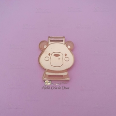 Passador de elástoico em acrílico Minimalista Urso
