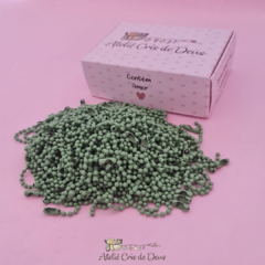 Corrente de Bolinha completa com fecho canoa - Verde chá - Kit com 5 unidades