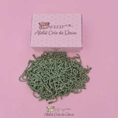 Corrente de Bolinha completa com fecho canoa - Verde chá - Kit com 5 unidades - comprar online
