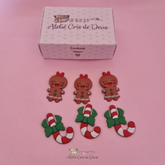 Kit com 2 Apliques Emborrachado - Biscoito de Natal - Ateliê Cris de Deus