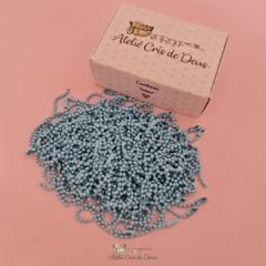 Corrente de Bolinha completa com fecho canoa - Azul Lirio - Kit com 5 unidades