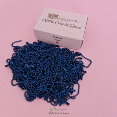 Corrente de Bolinha completa com fecho canoa - Azul Royal - Kit com 5 unidades