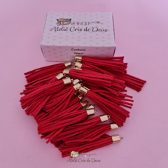 Kit tassel pingente camurça - Vermelho - Ateliê Cris de Deus