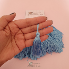 Kit Tassel Pingente 7cm - com 5 unidades - Azul Claro