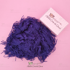 Kit Tassel Pingente 7cm - com 5 unidades - Azul Royal - Ateliê Cris de Deus