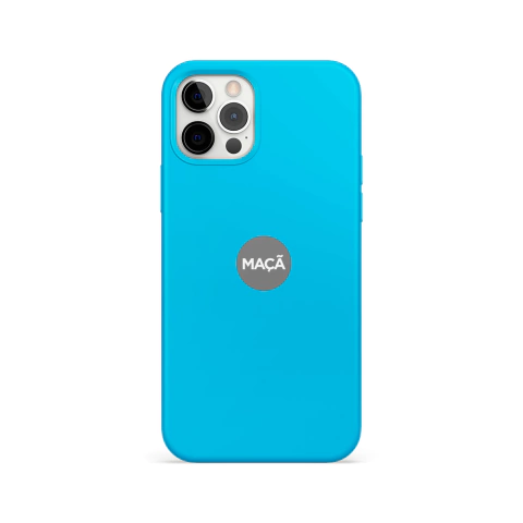 IPHONE 12/12 PRO - CAPA SILICONE - AZUL CÉU